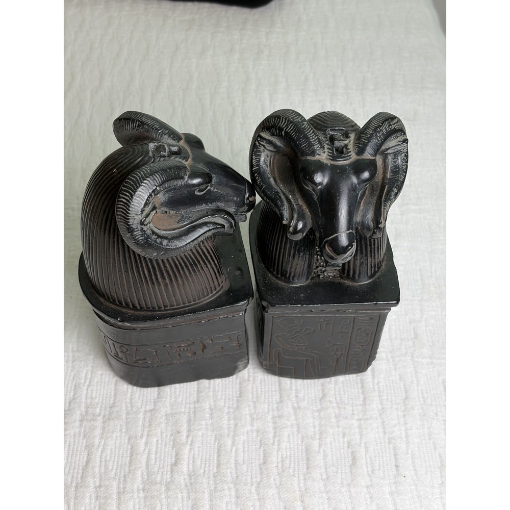 Black Egyptian Statues Amun The Ram God Bookends Metropolitan Museum Of Art